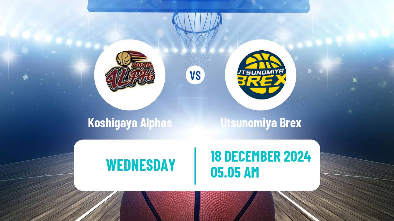 Basketball BJ League Koshigaya Alphas - Utsunomiya Brex