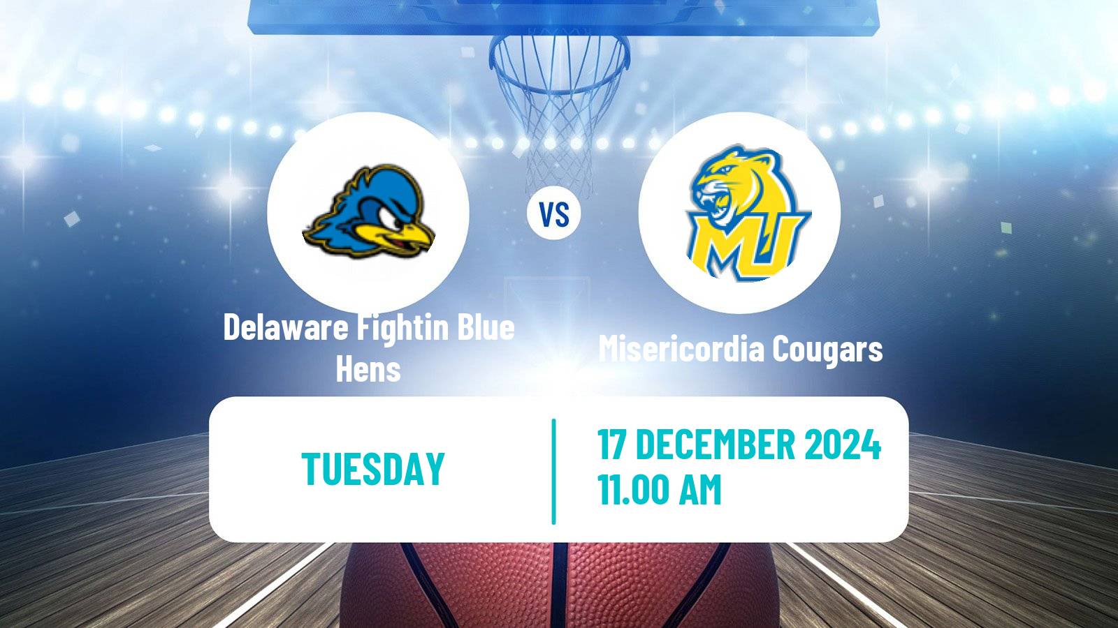 Basketball NCAA College Basketball Delaware Fightin Blue Hens - Misericordia Cougars