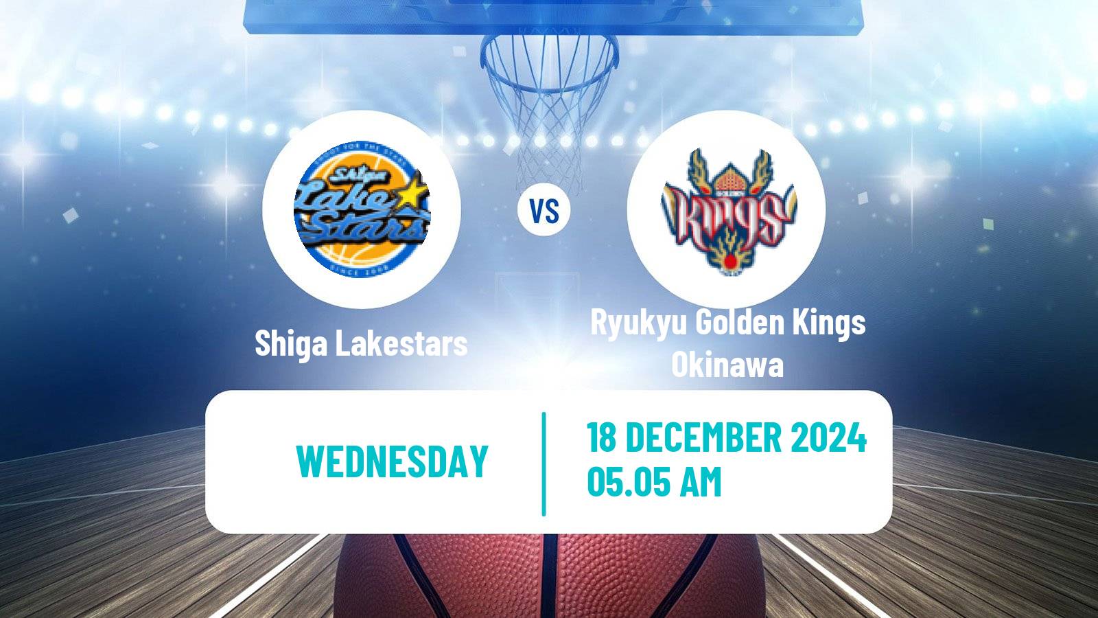 Basketball BJ League Shiga Lakestars - Ryukyu Golden Kings Okinawa