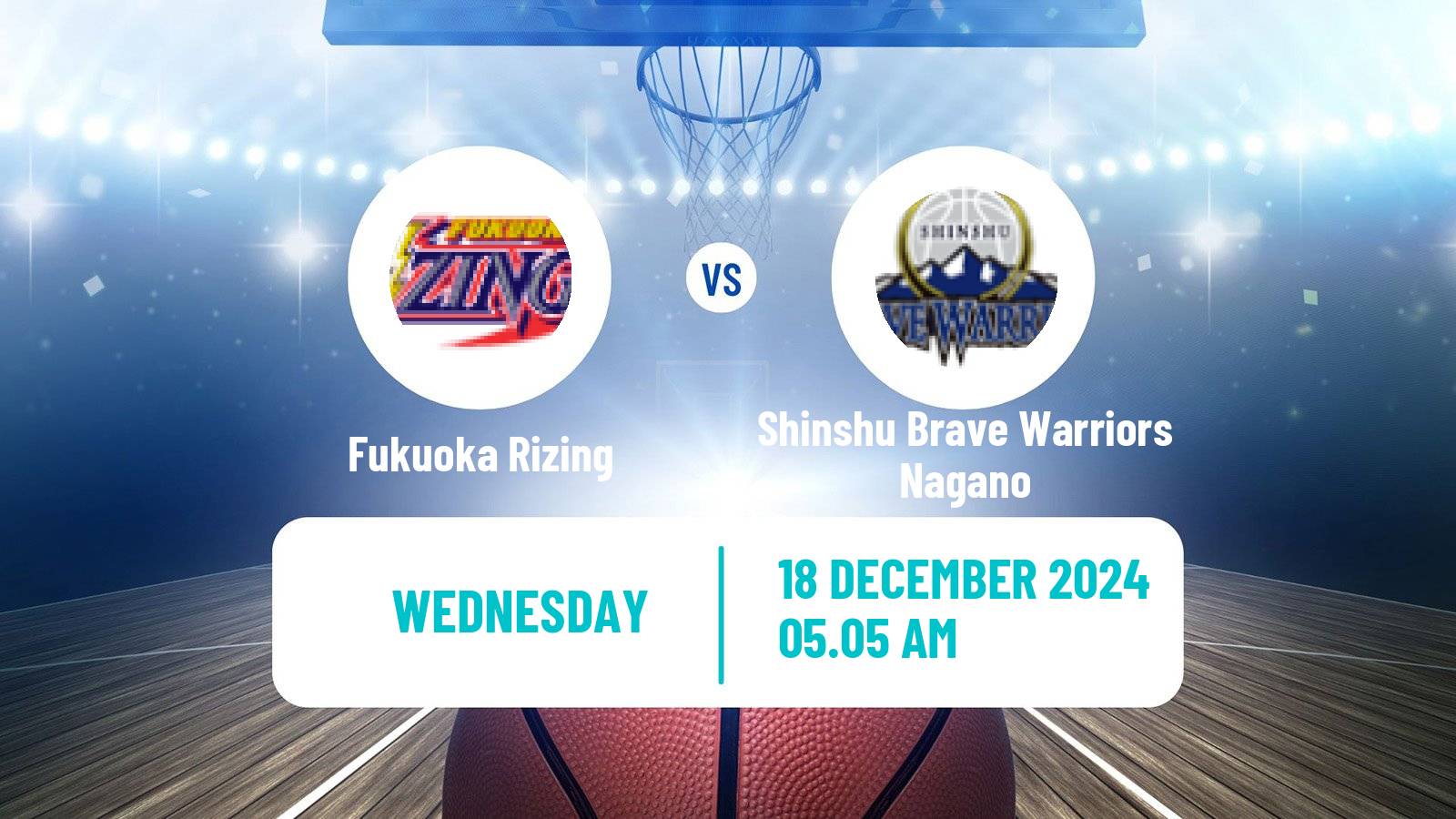 Basketball Japan B2 League Basketball Fukuoka Rizing - Shinshu Brave Warriors Nagano