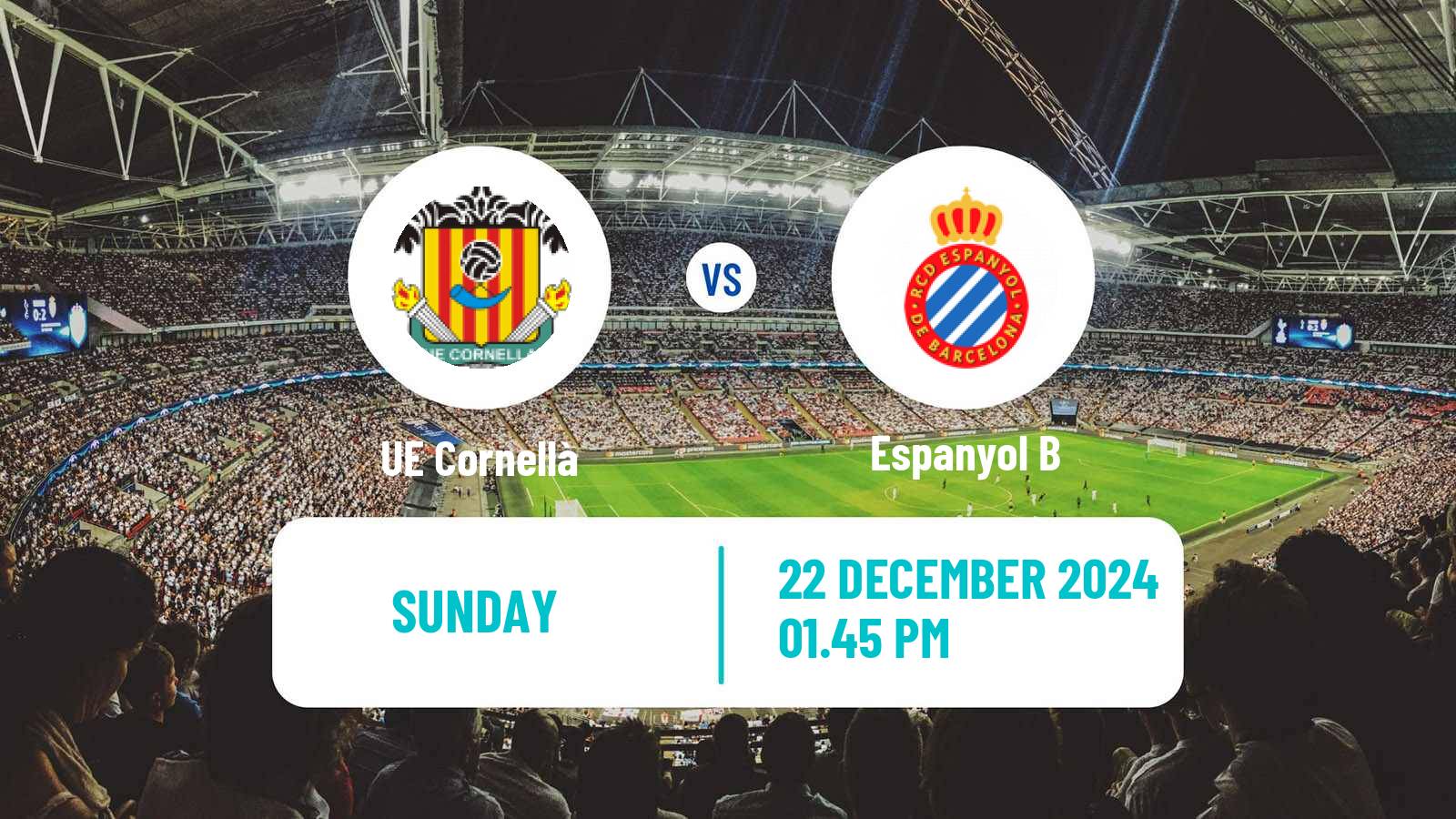 Soccer Spanish Segunda RFEF - Group 3 Cornellà - Espanyol B