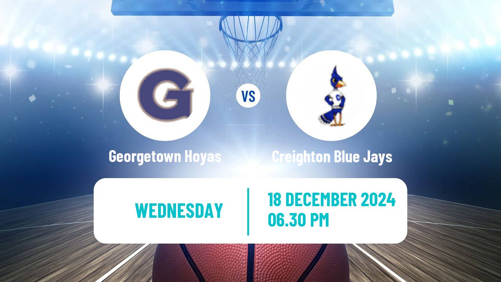 Basketball NCAA College Basketball Georgetown Hoyas - Creighton Blue Jays