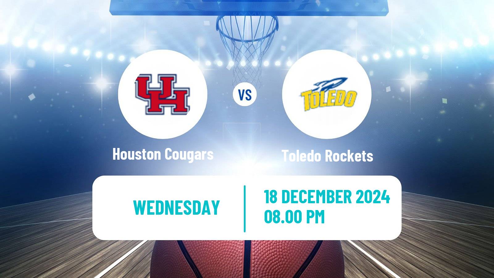 Basketball NCAA College Basketball Houston Cougars - Toledo Rockets