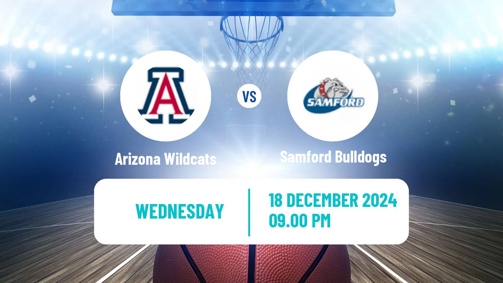 Basketball NCAA College Basketball Arizona Wildcats - Samford Bulldogs