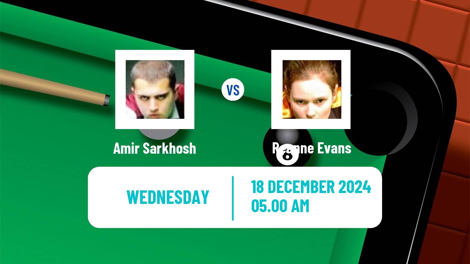 Snooker German Masters Amir Sarkhosh - Reanne Evans