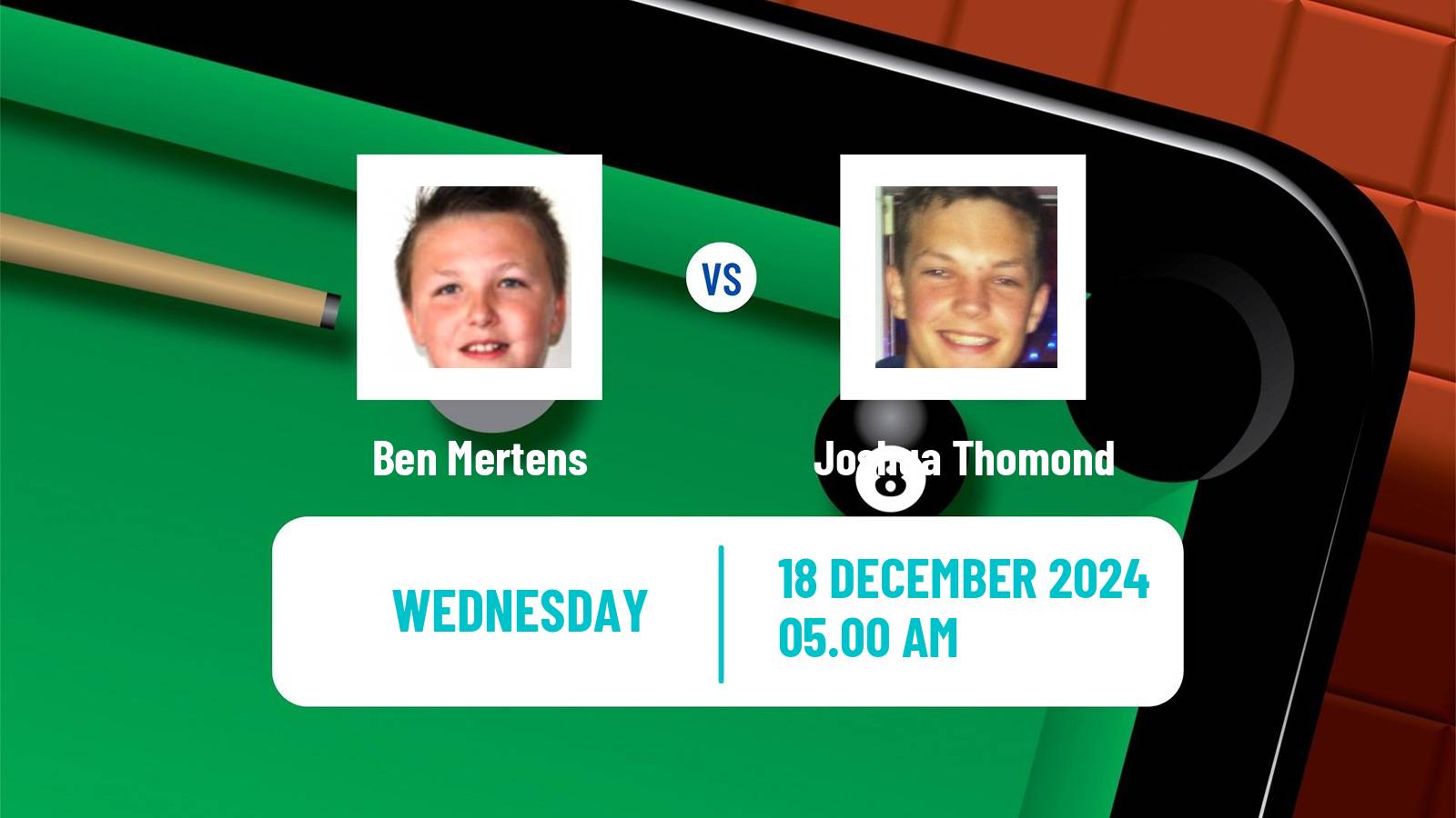 Snooker German Masters Ben Mertens - Joshua Thomond