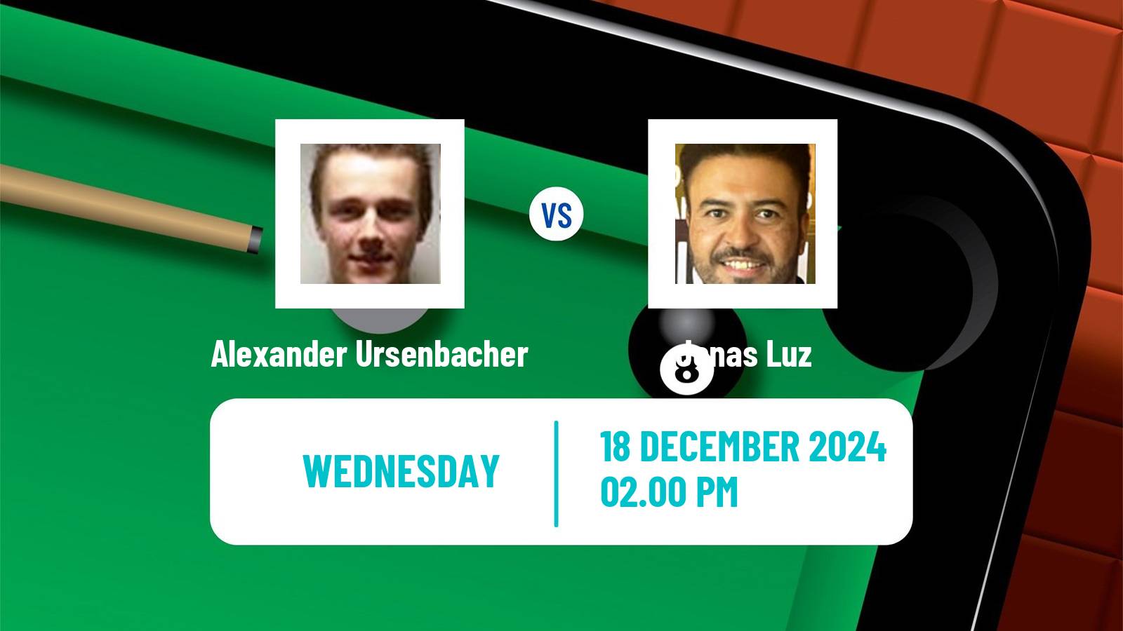 Snooker German Masters Alexander Ursenbacher - Jonas Luz