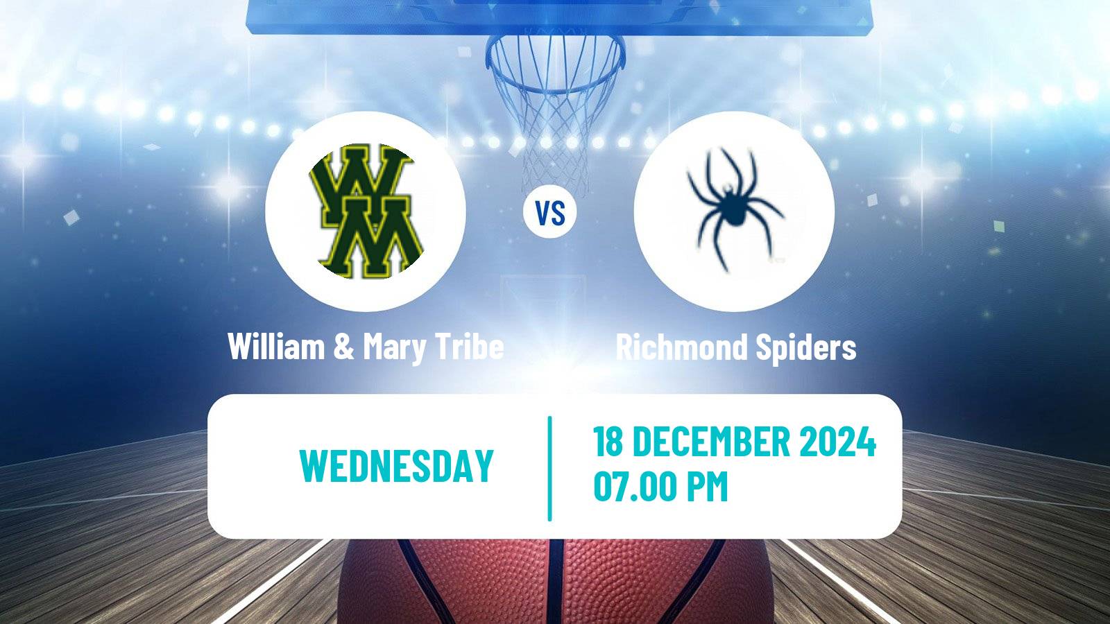 Basketball NCAA College Basketball William & Mary Tribe - Richmond Spiders