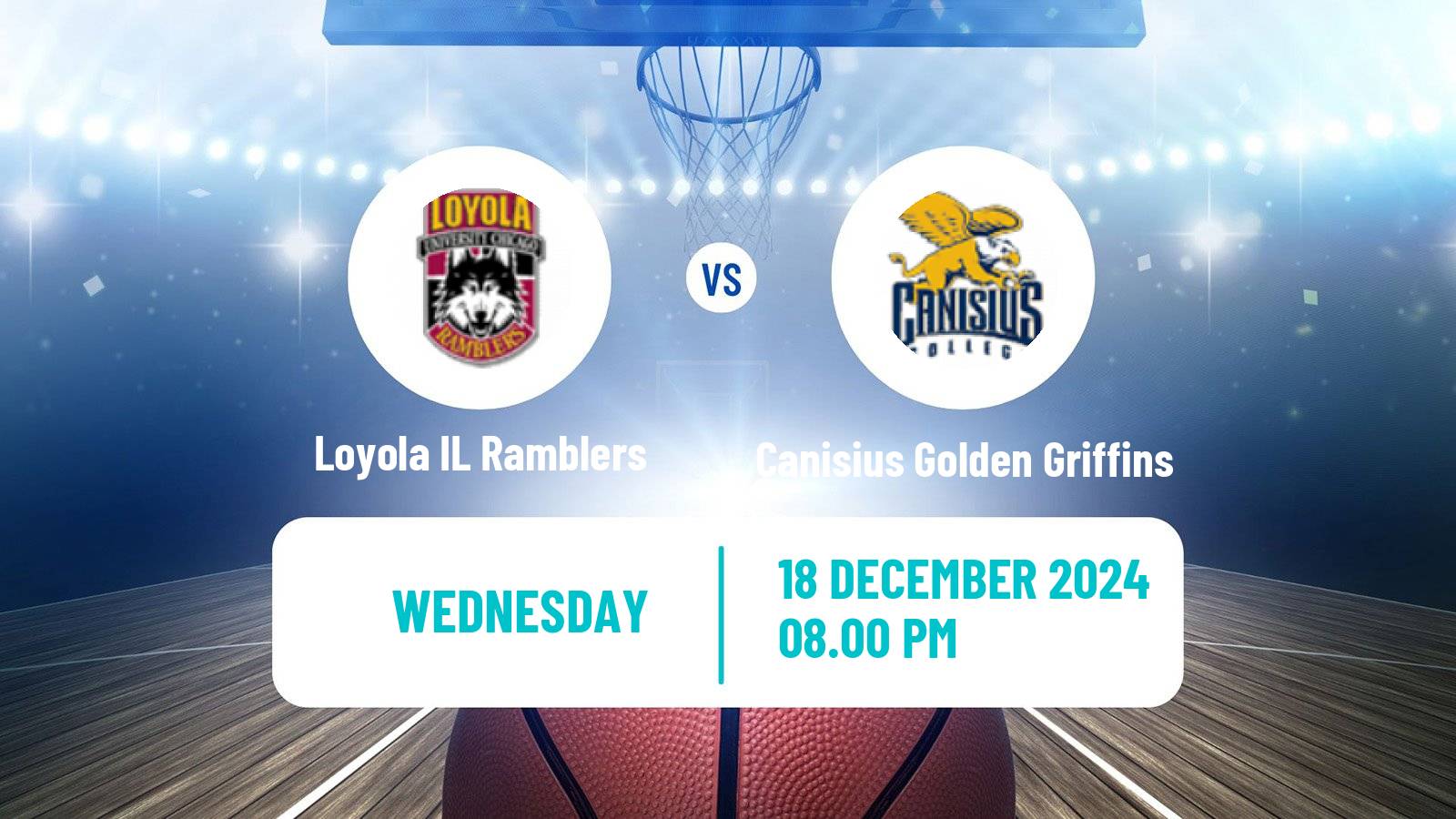 Basketball NCAA College Basketball Loyola IL Ramblers - Canisius Golden Griffins