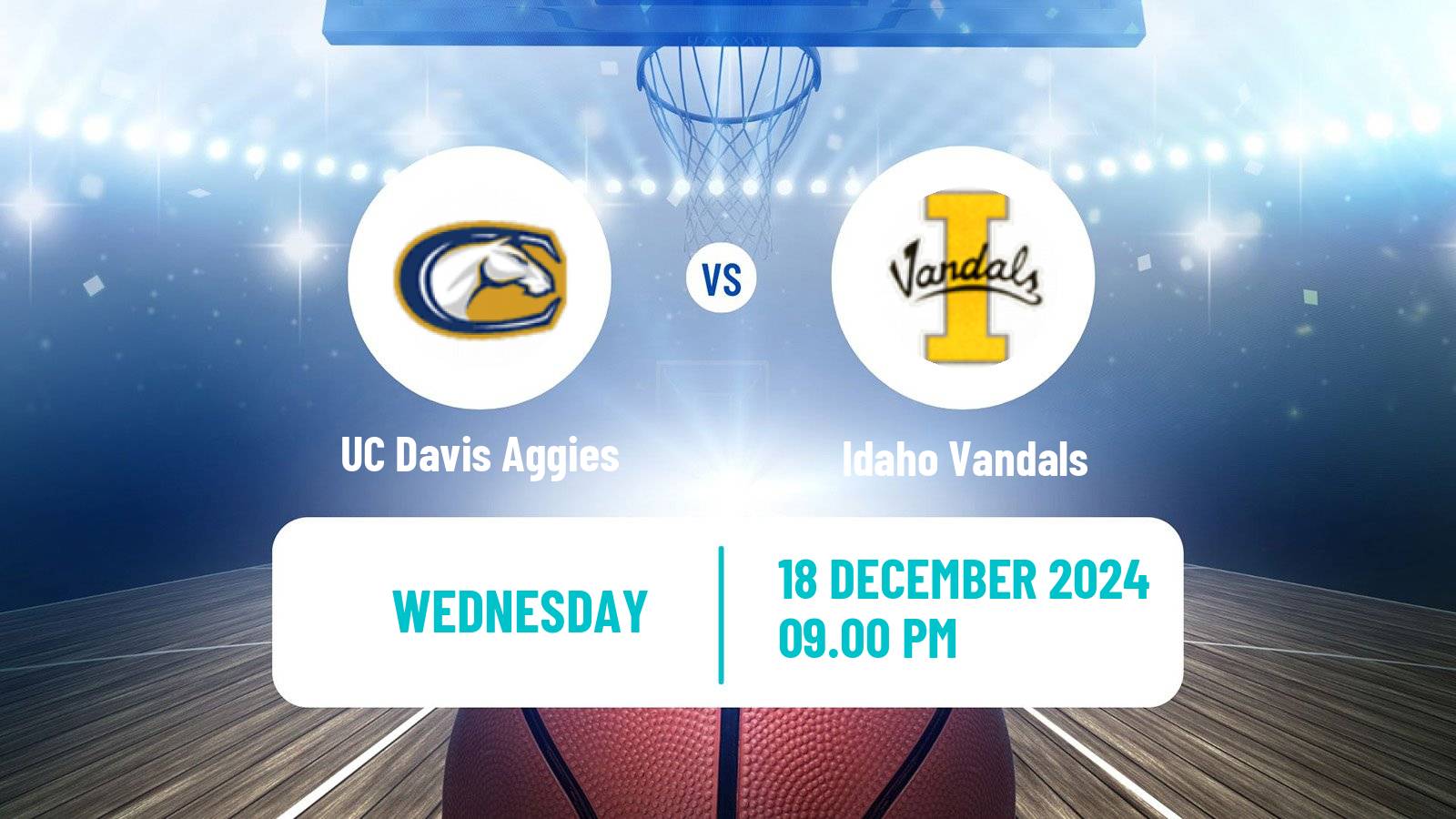 Basketball NCAA College Basketball UC Davis Aggies - Idaho Vandals