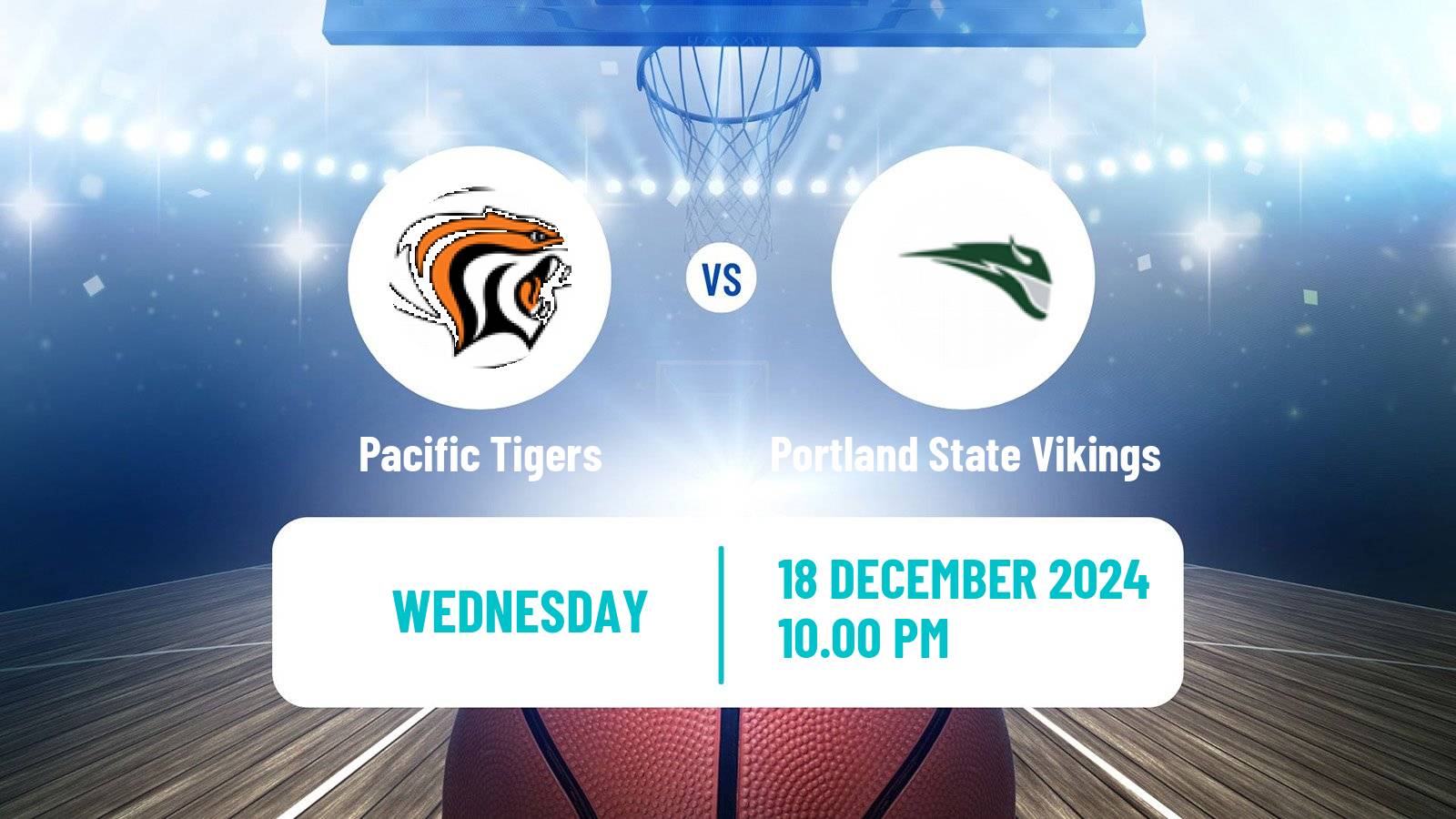 Basketball NCAA College Basketball Pacific Tigers - Portland State Vikings