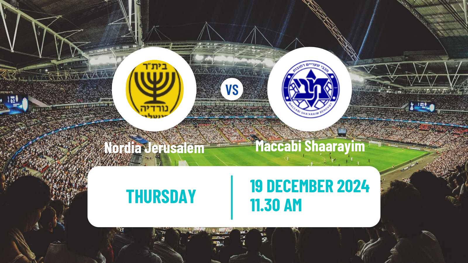 Soccer Israeli Liga Alef South Nordia Jerusalem - Maccabi Shaarayim