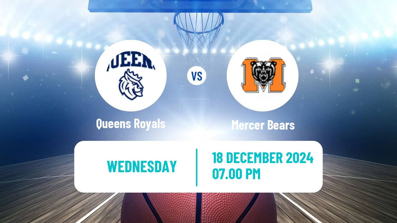 Basketball NCAA College Basketball Queens Royals - Mercer Bears