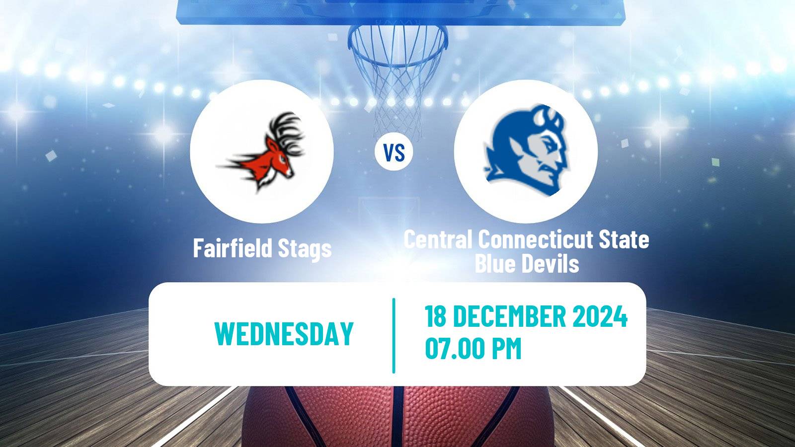 Basketball NCAA College Basketball Fairfield Stags - Central Connecticut State Blue Devils