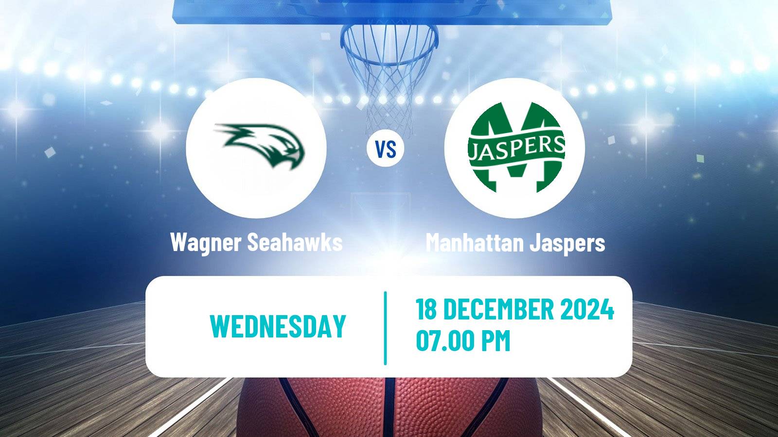 Basketball NCAA College Basketball Wagner Seahawks - Manhattan Jaspers