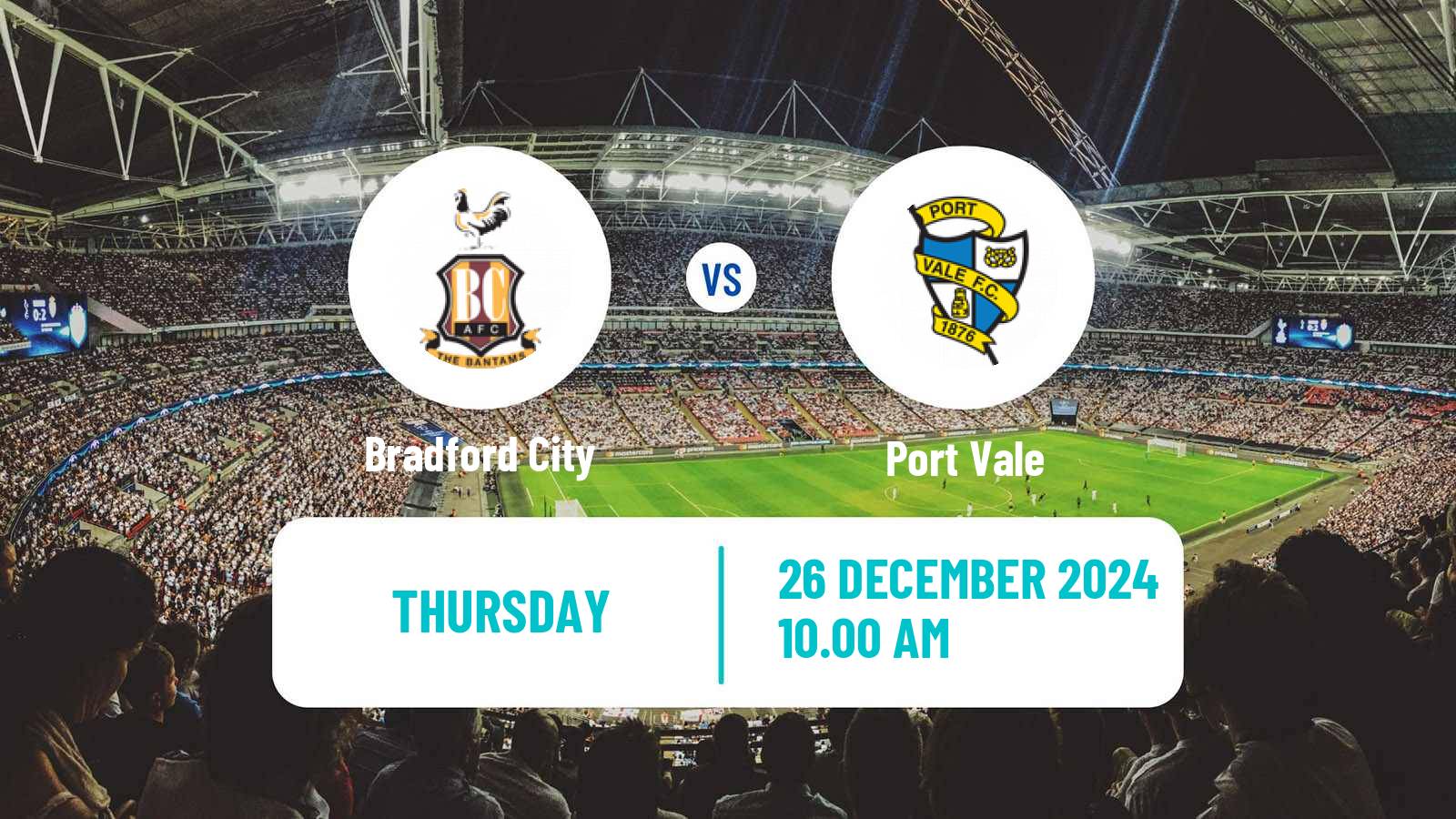 Soccer English League Two Bradford City - Port Vale