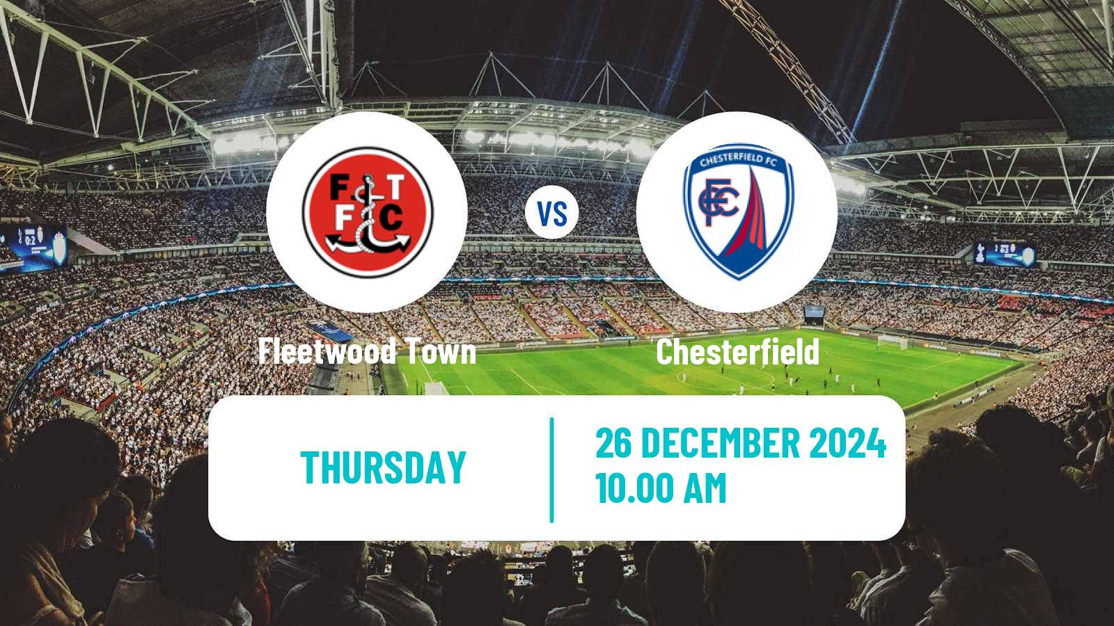 Soccer English League Two Fleetwood Town - Chesterfield