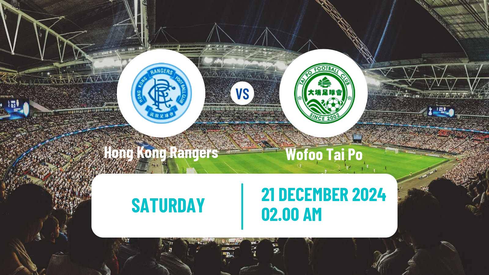 Soccer Hong Kong Premier League Hong Kong Rangers - Wofoo Tai Po