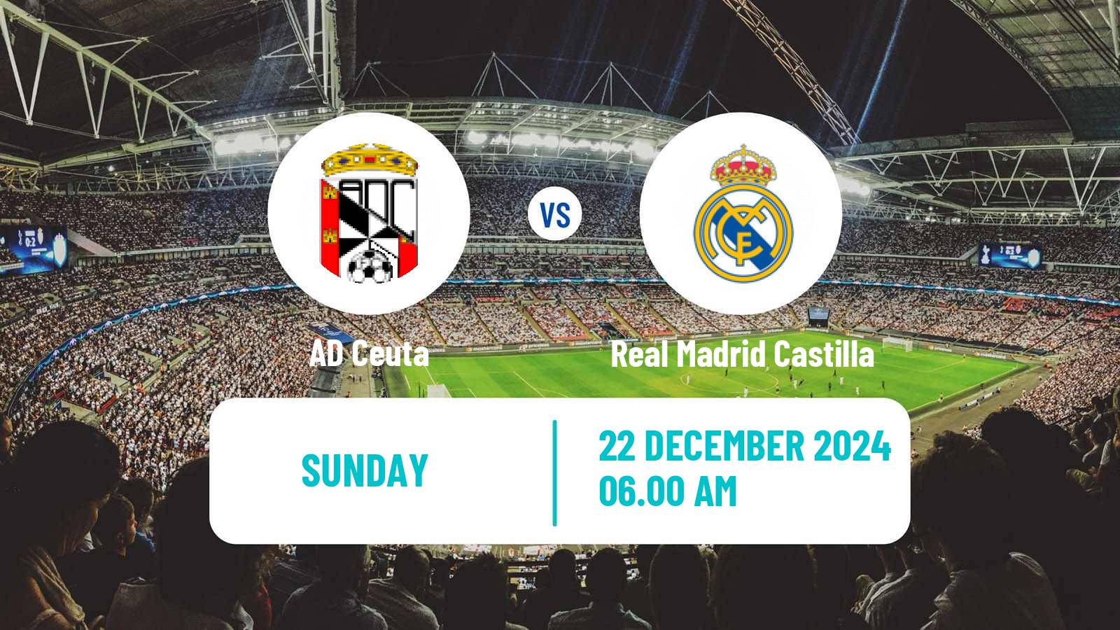 Soccer Spanish Primera RFEF Group 2 Ceuta - Real Madrid Castilla