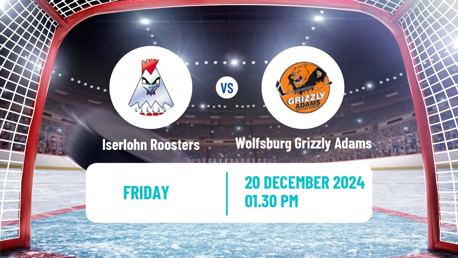 Hockey German Ice Hockey League Iserlohn Roosters - Wolfsburg Grizzly Adams