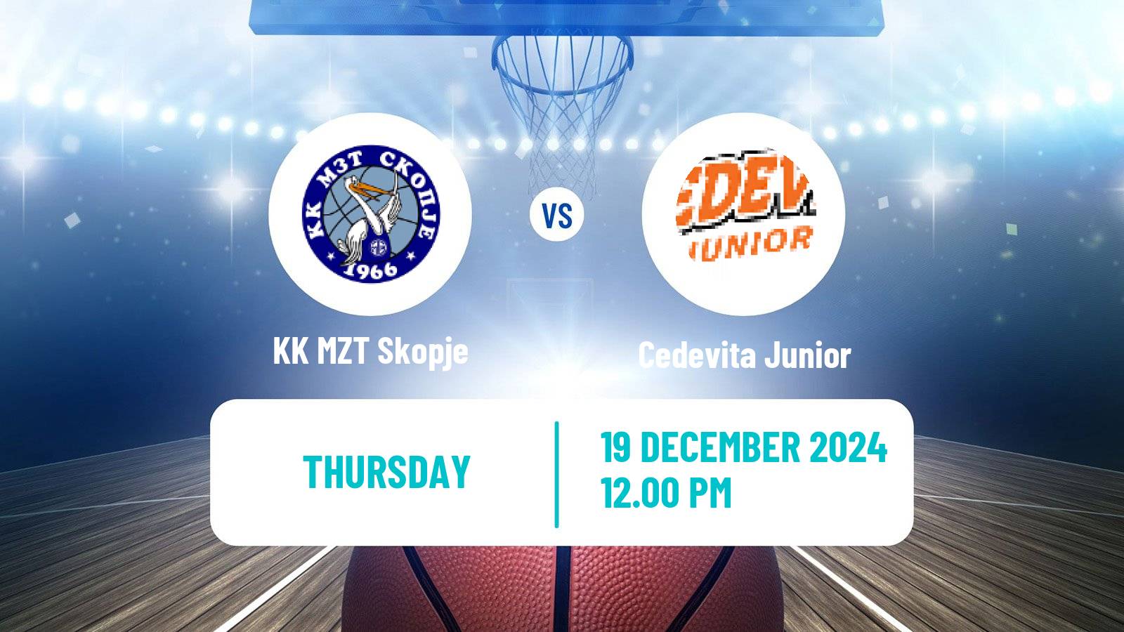 Basketball Adriatic League 2 KK MZT Skopje - Cedevita Junior