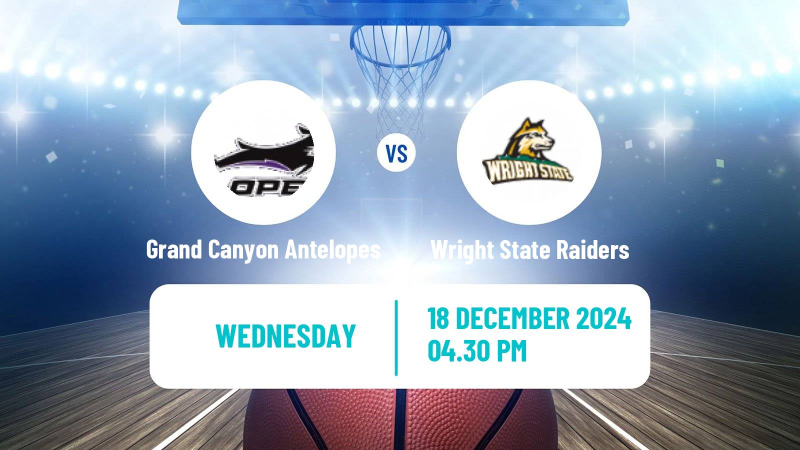 Basketball NCAA College Basketball Women Grand Canyon Antelopes - Wright State Raiders