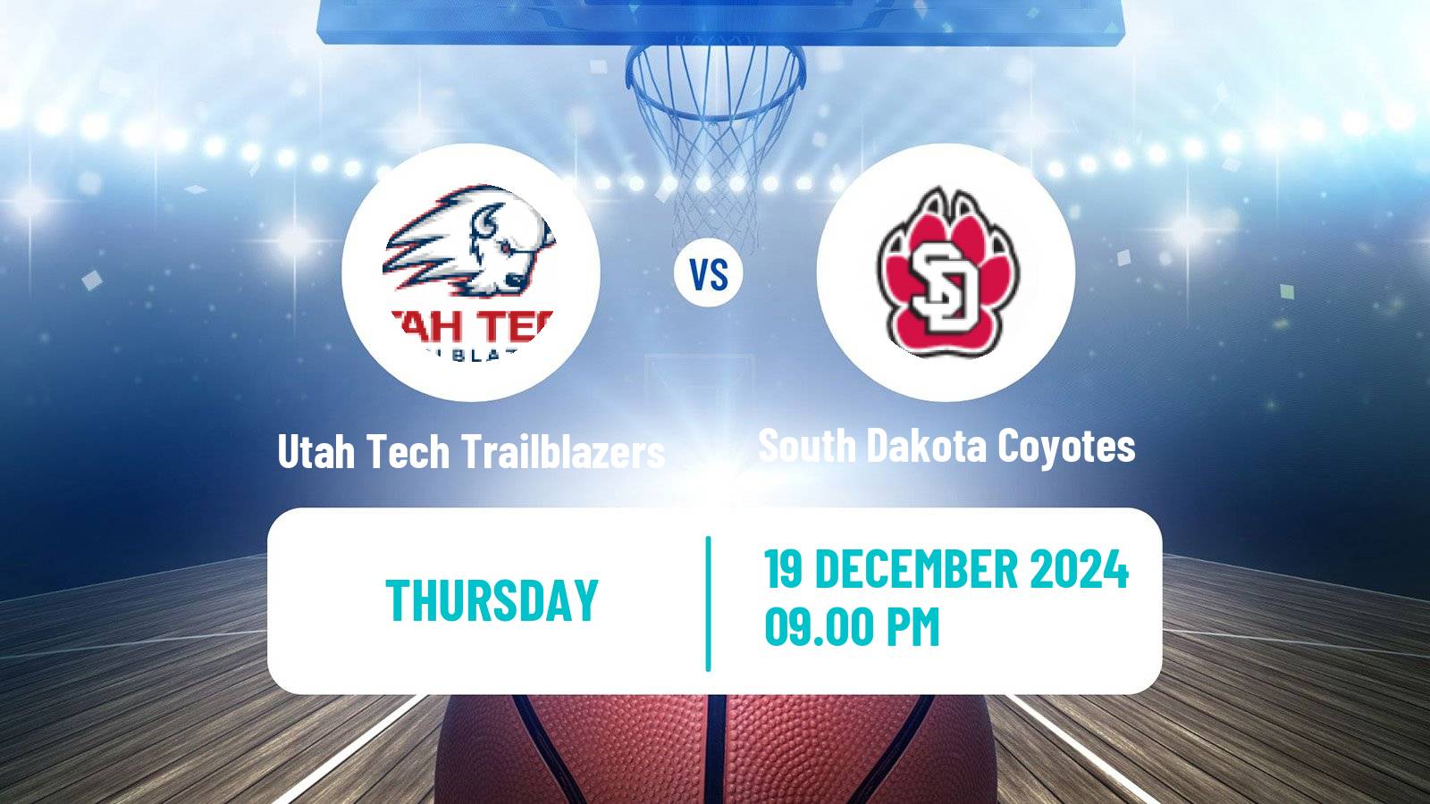 Basketball NCAA College Basketball Utah Tech Trailblazers - South Dakota Coyotes