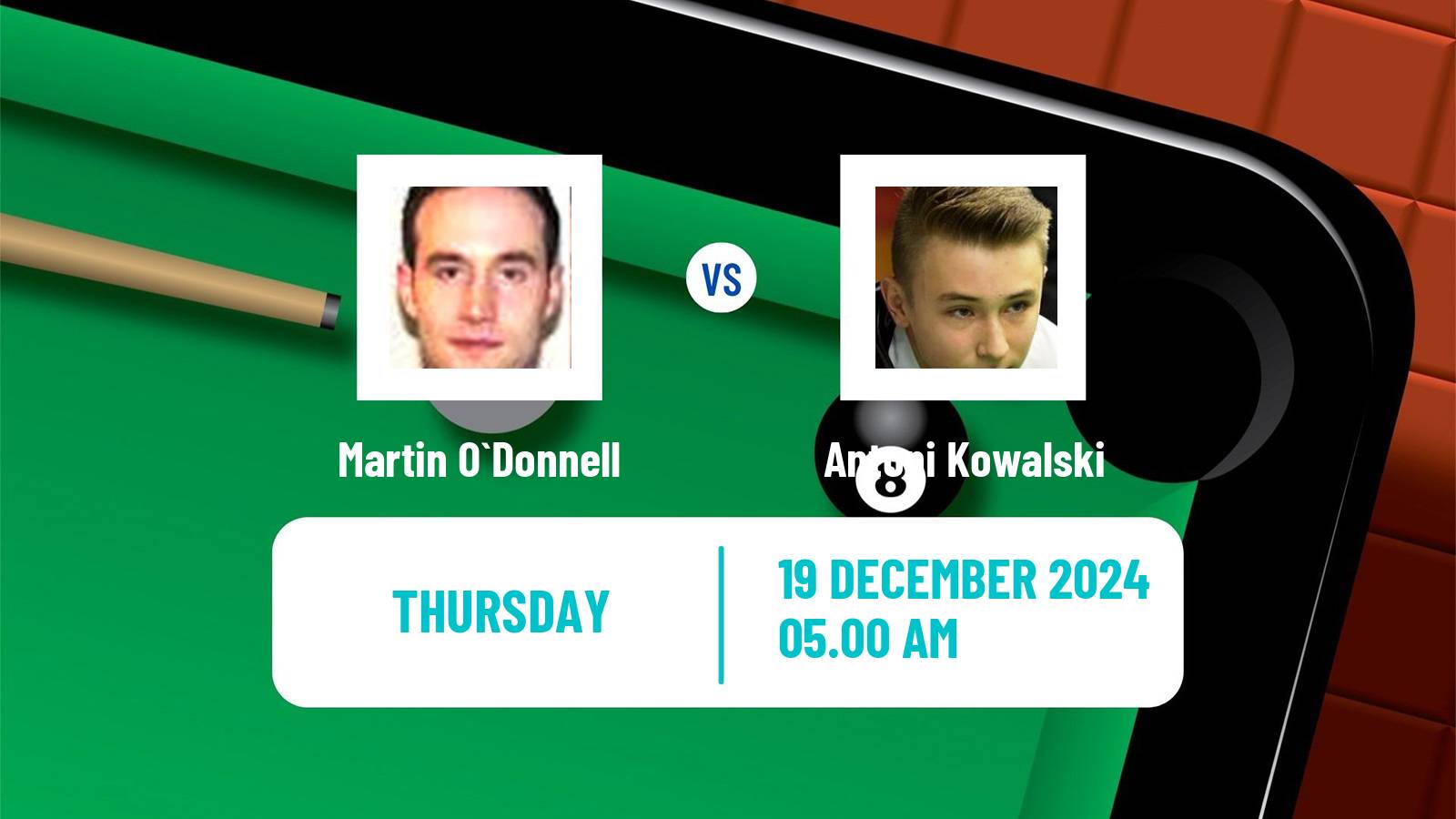 Snooker German Masters Martin O`Donnell - Antoni Kowalski