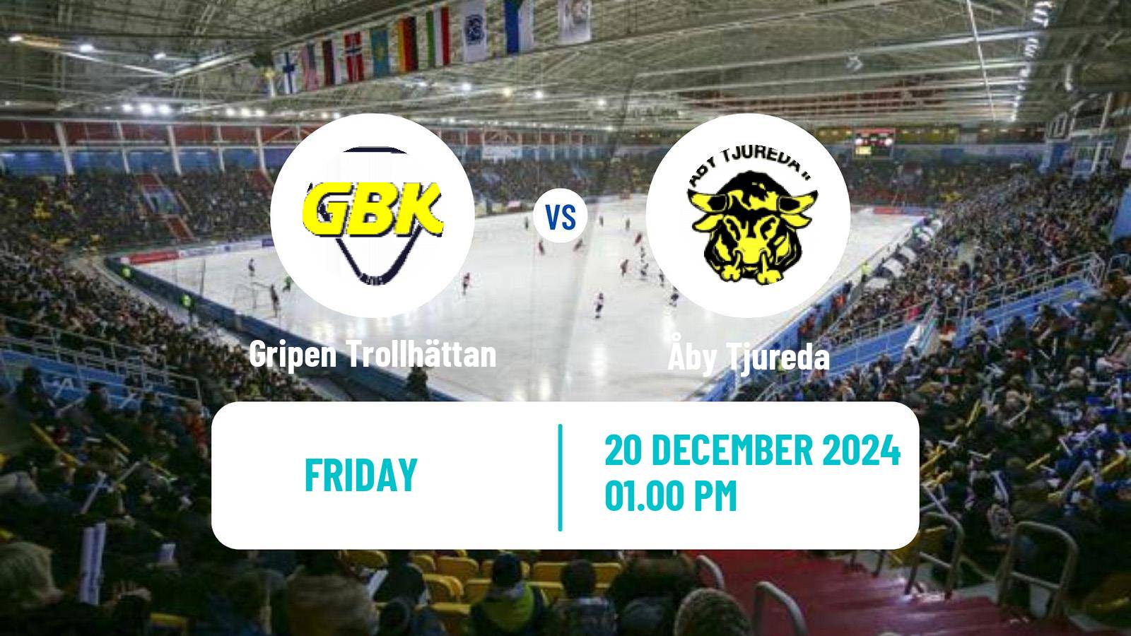 Bandy Swedish Elitserien Bandy Gripen Trollhättan - Åby Tjureda