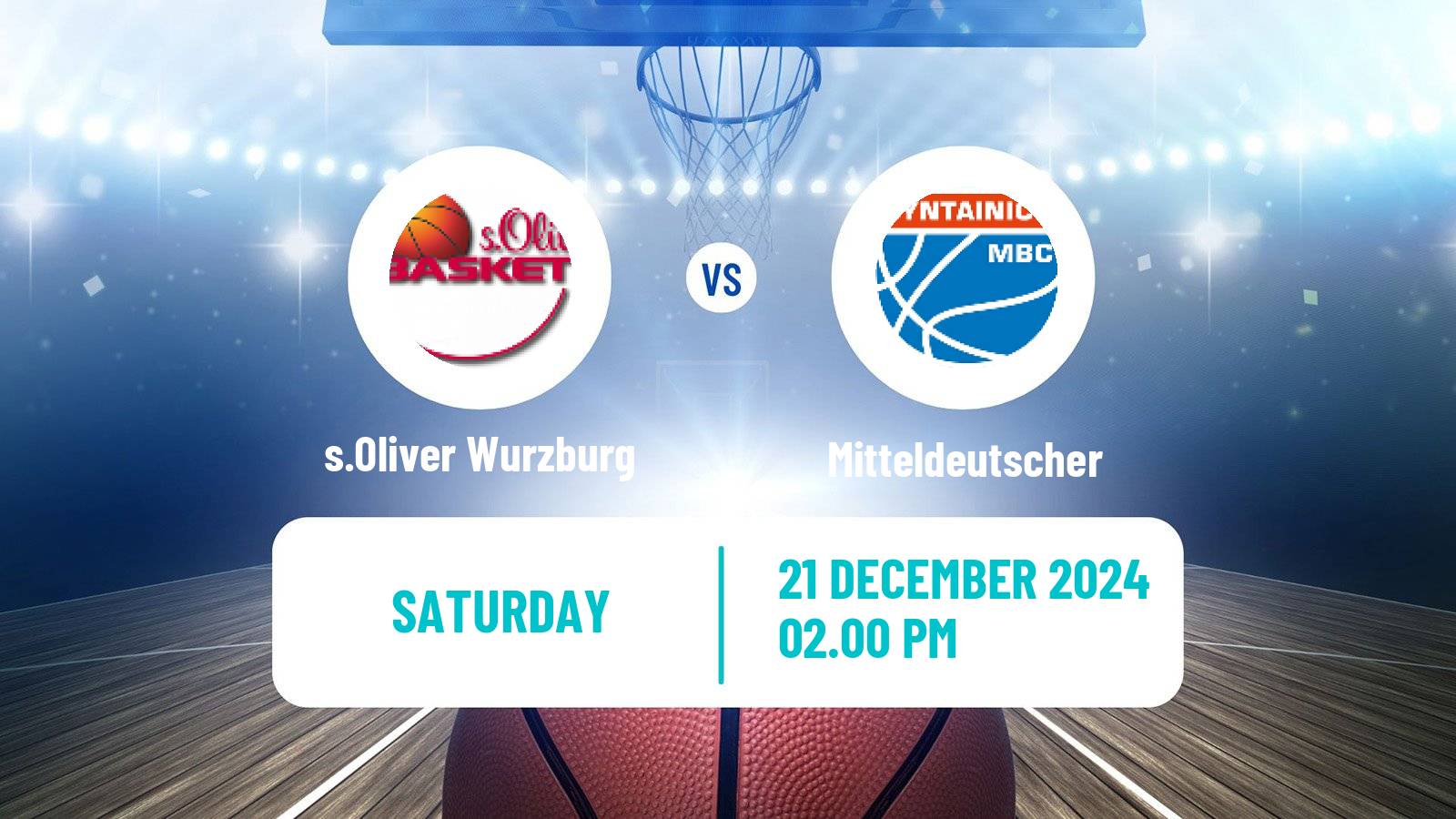 Basketball German BBL s.Oliver Wurzburg - Mitteldeutscher