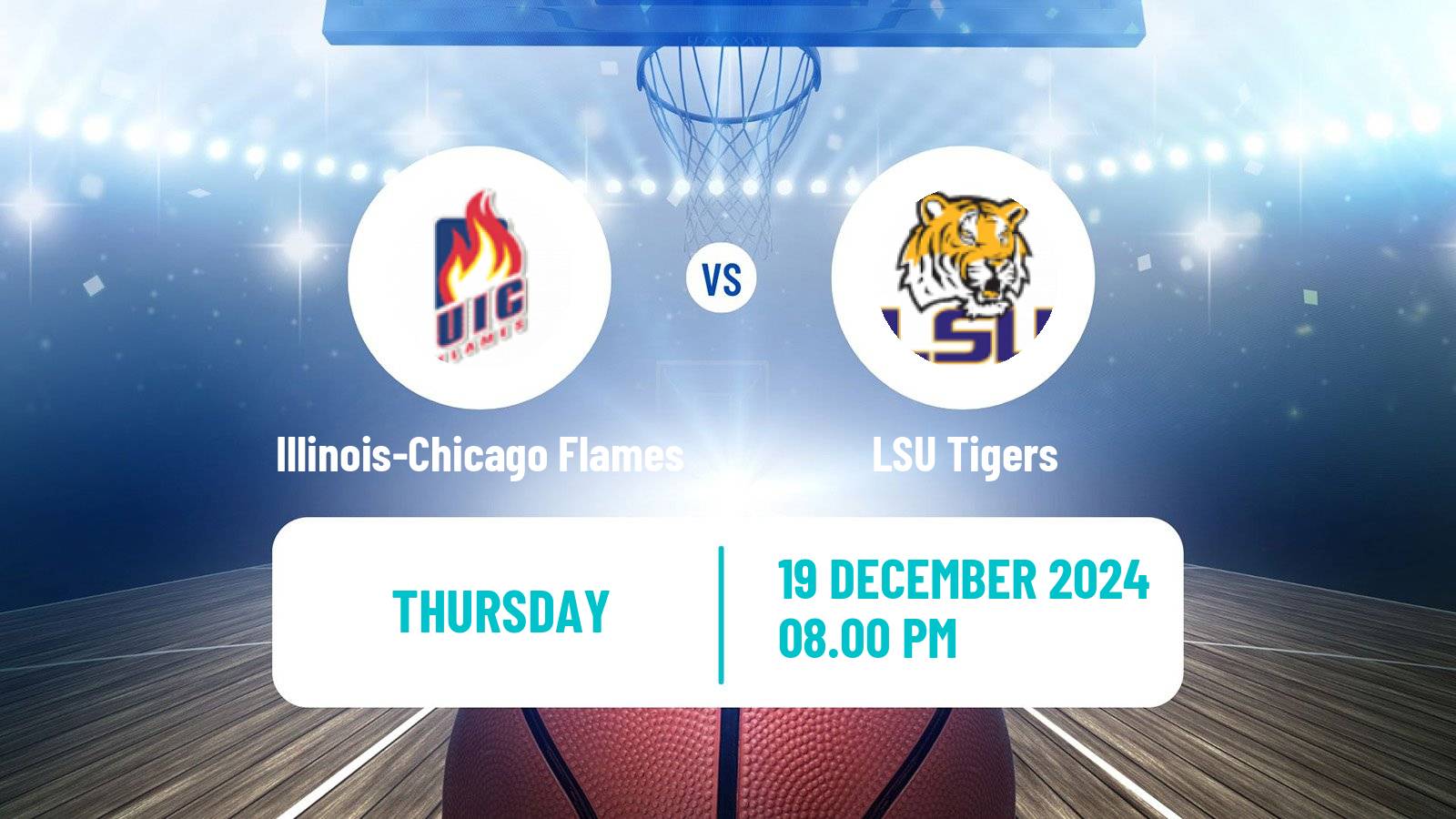 Basketball NCAA College Basketball Women Illinois-Chicago Flames - LSU Tigers