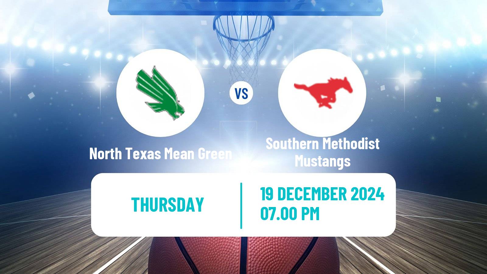 Basketball NCAA College Basketball Women North Texas Mean Green - Southern Methodist Mustangs