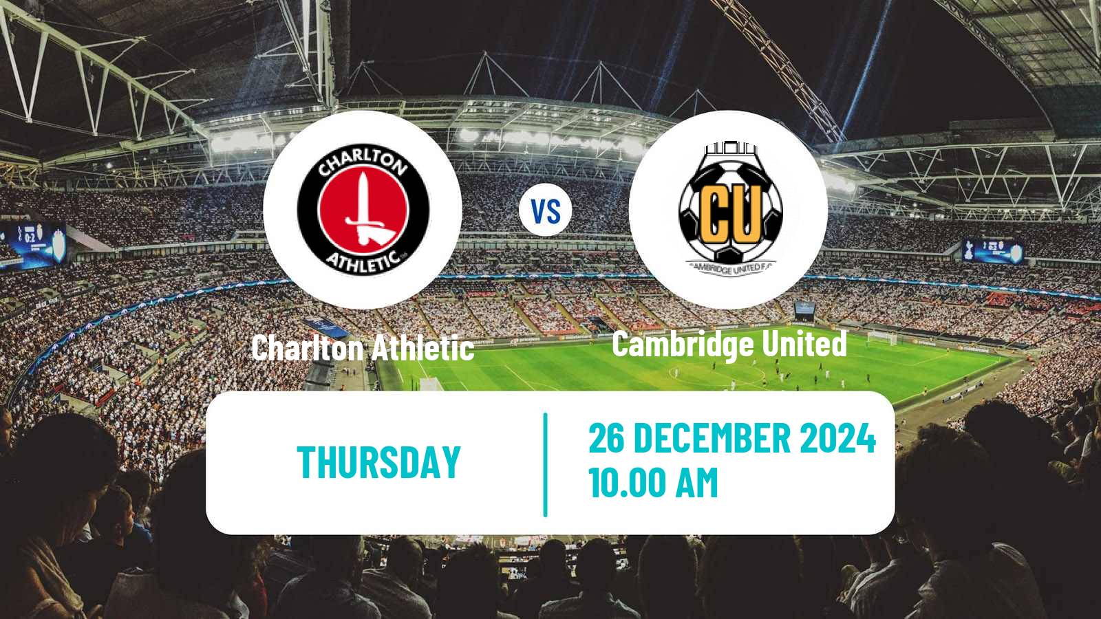 Soccer English League One Charlton Athletic - Cambridge United