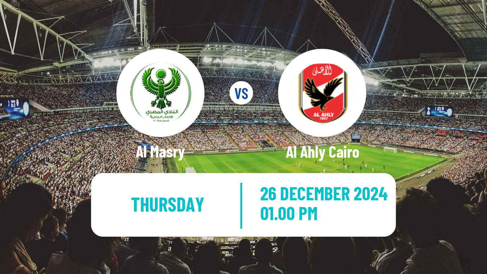 Soccer Egyptian Premier League Al Masry - Al Ahly Cairo