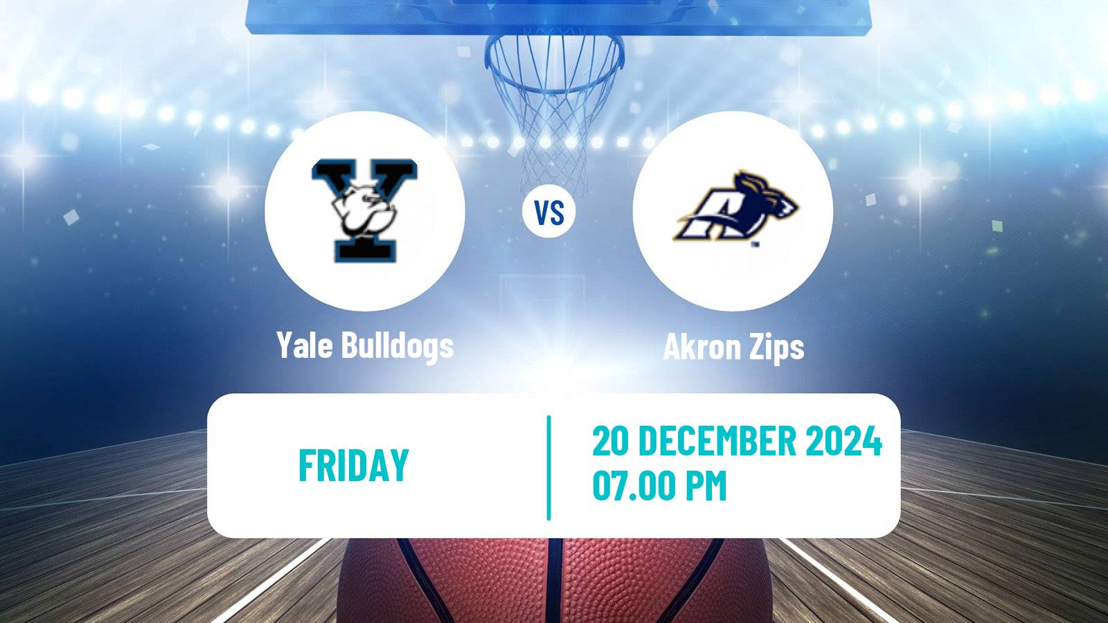 Basketball NCAA College Basketball Yale Bulldogs - Akron Zips