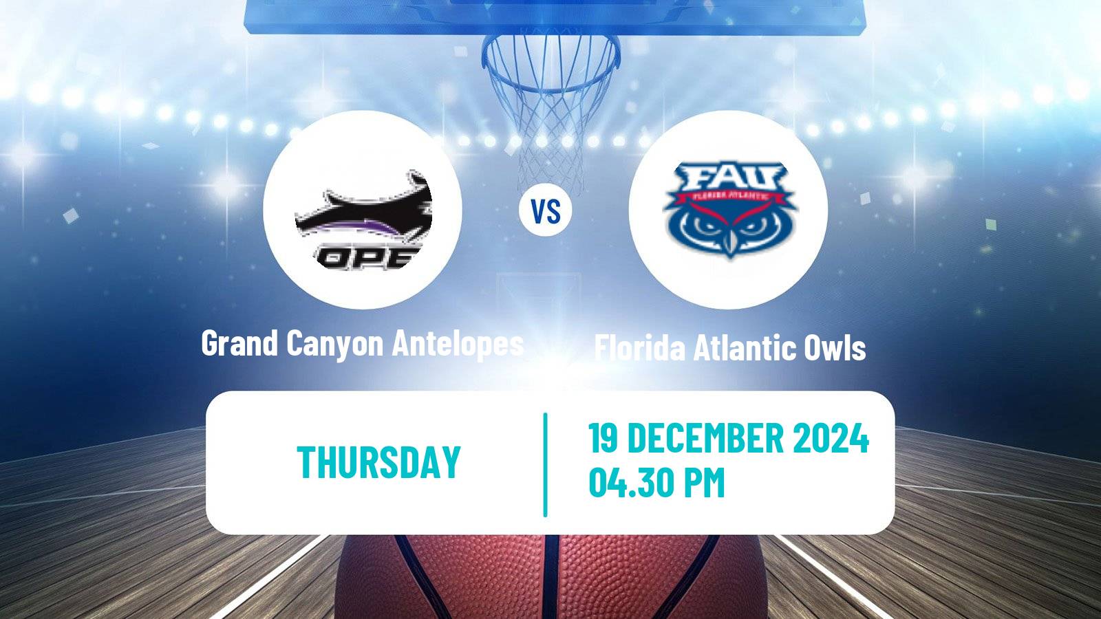 Basketball NCAA College Basketball Women Grand Canyon Antelopes - Florida Atlantic Owls