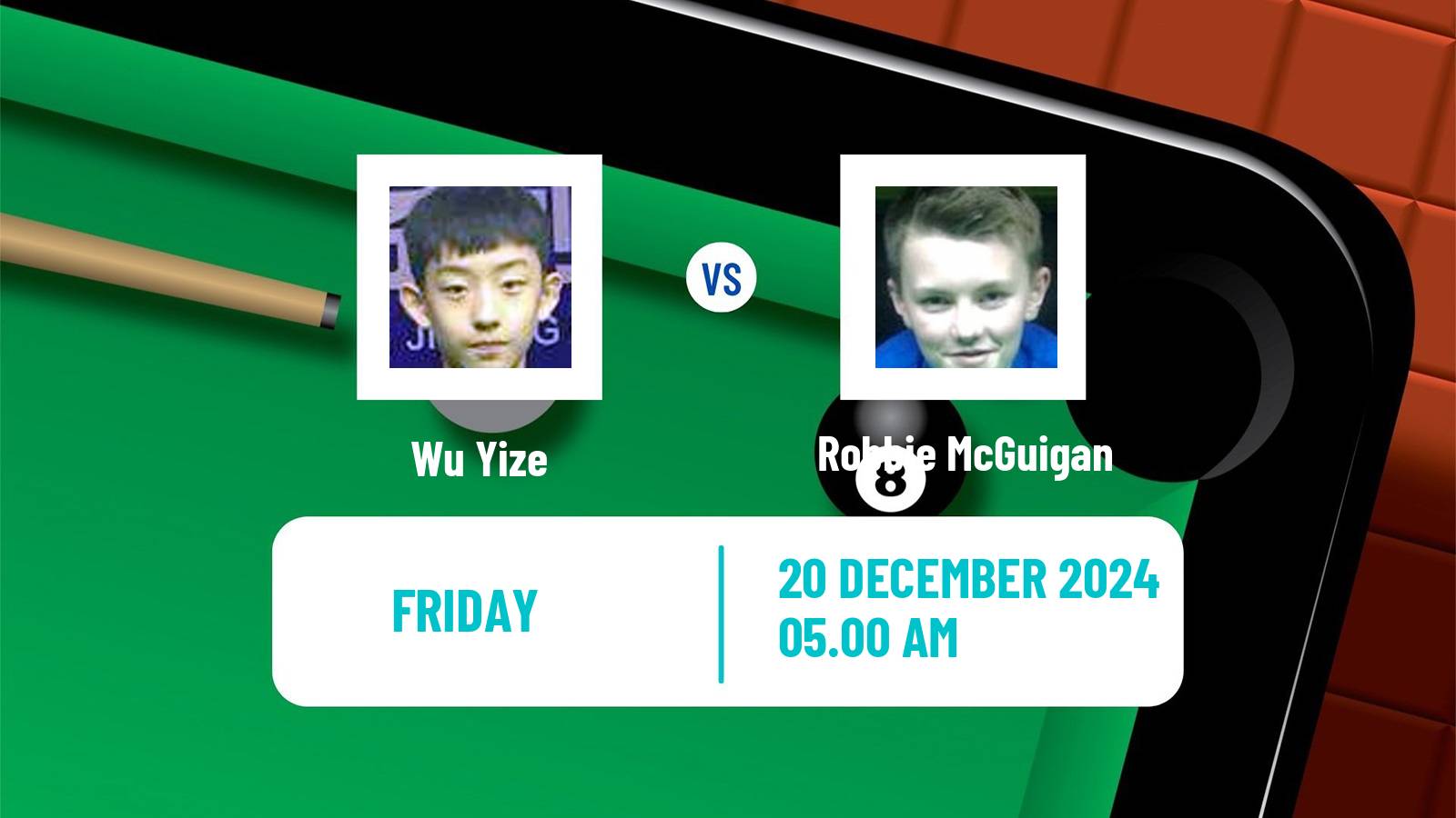 Snooker World Open Wu Yize - Robbie McGuigan