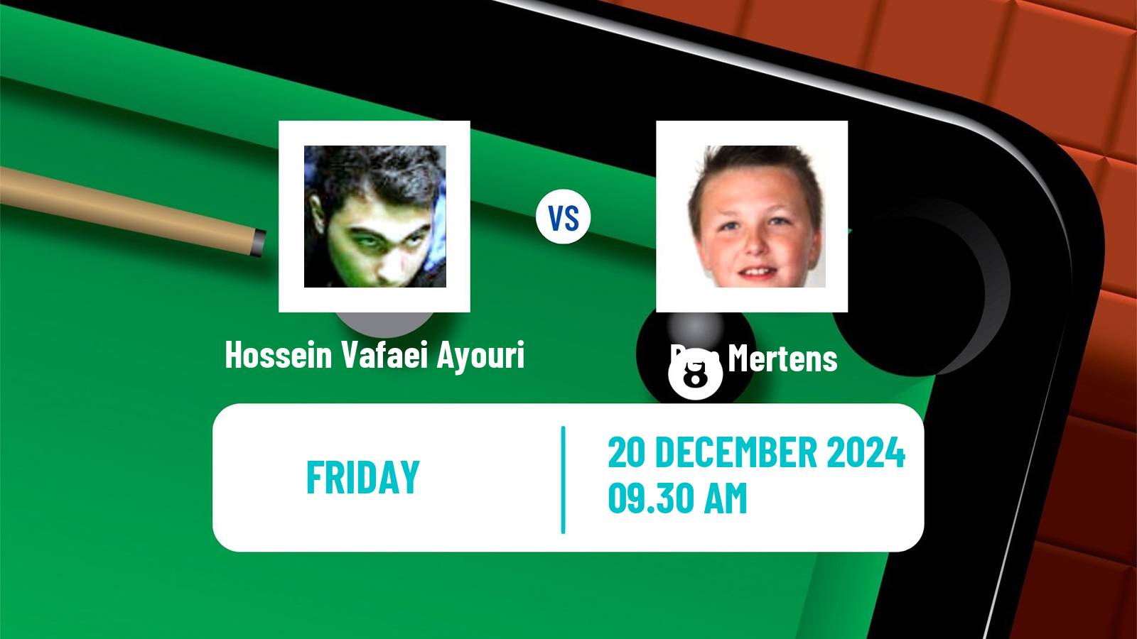 Snooker World Open Hossein Vafaei Ayouri - Ben Mertens