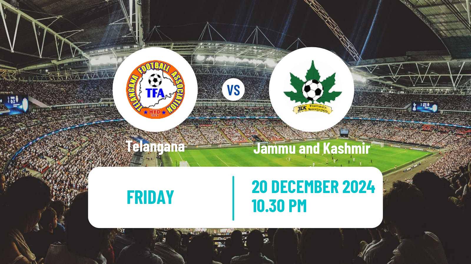 Soccer Indian Santosh Trophy Telangana - Jammu and Kashmir