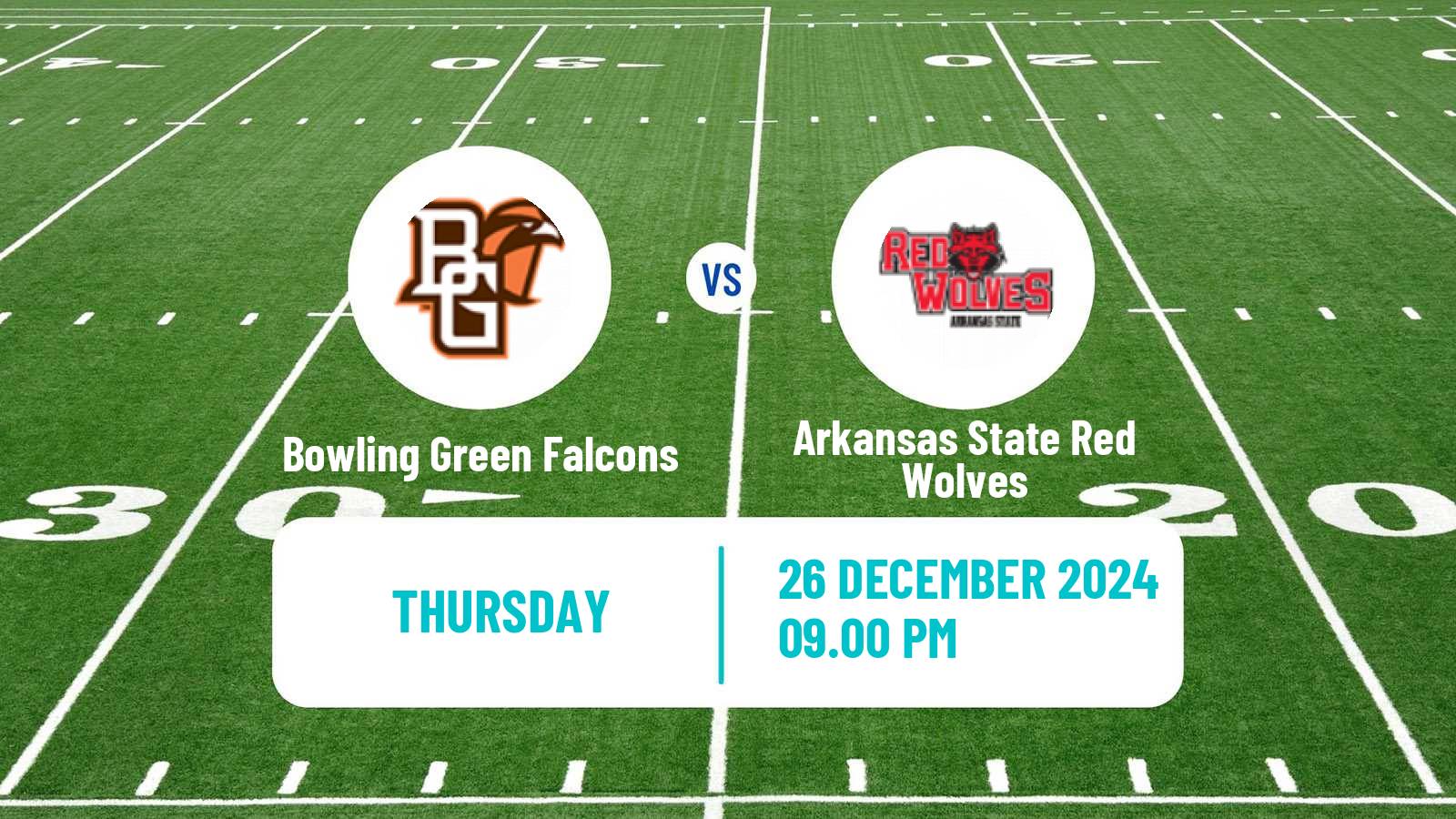 American football NCAA College Football Bowling Green Falcons - Arkansas State Red Wolves