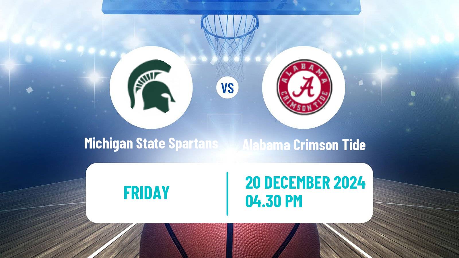 Basketball NCAA College Basketball Women Michigan State Spartans - Alabama Crimson Tide