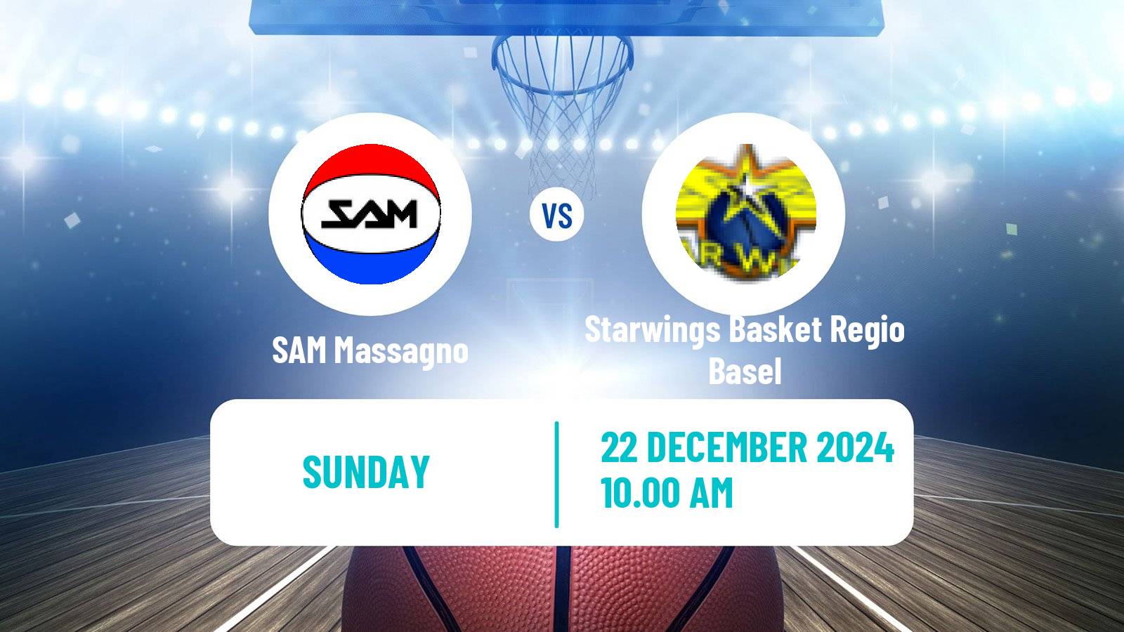 Basketball Swiss SB League Basketball SAM Massagno - Starwings Basket Regio Basel