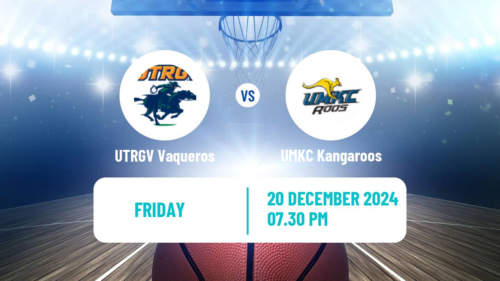 Basketball NCAA College Basketball Women UTRGV Vaqueros - UMKC Kangaroos