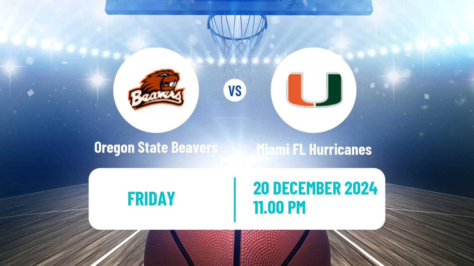 Basketball NCAA College Basketball Women Oregon State Beavers - Miami FL Hurricanes