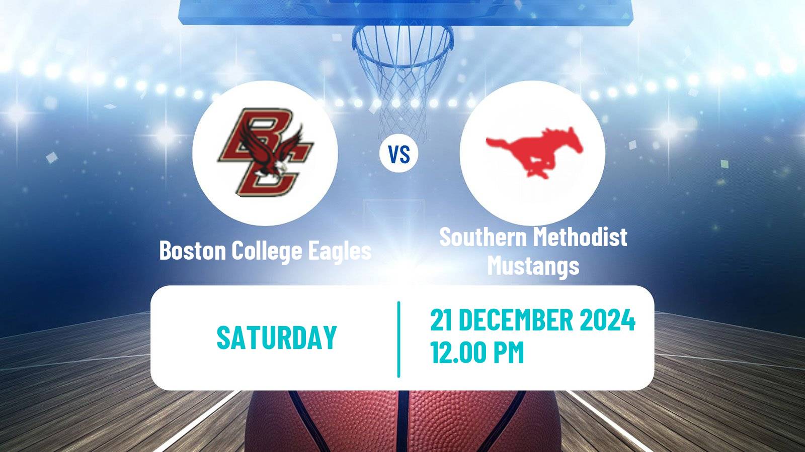 Basketball NCAA College Basketball Boston College Eagles - Southern Methodist Mustangs