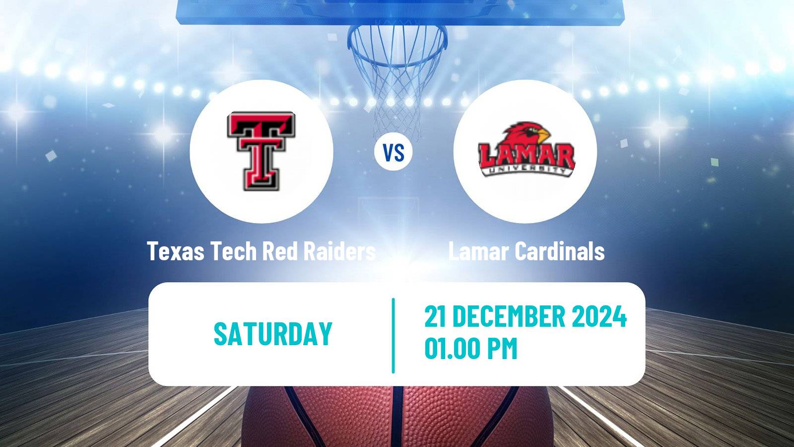 Basketball NCAA College Basketball Texas Tech Red Raiders - Lamar Cardinals