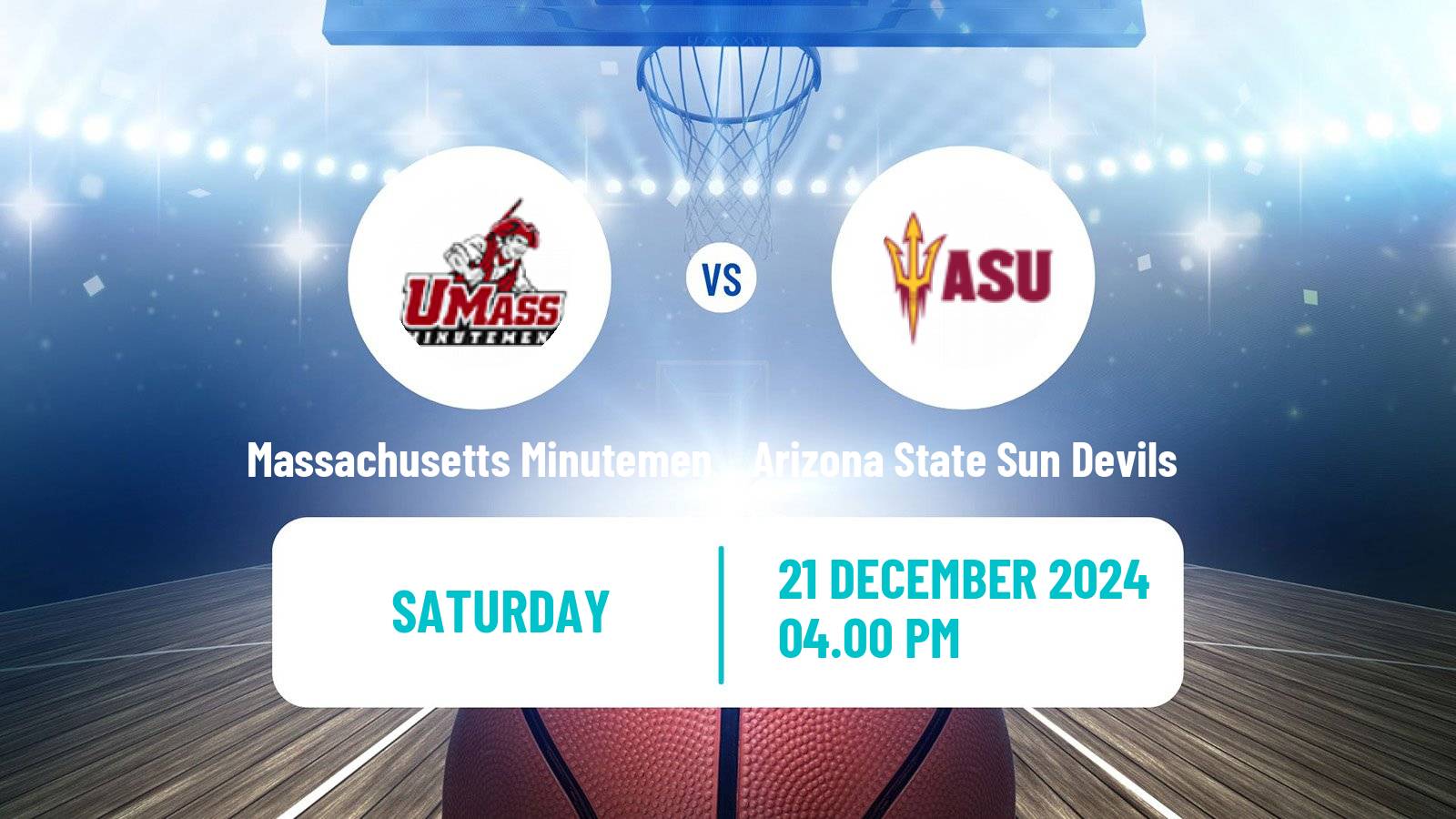 Basketball NCAA College Basketball Massachusetts Minutemen - Arizona State Sun Devils