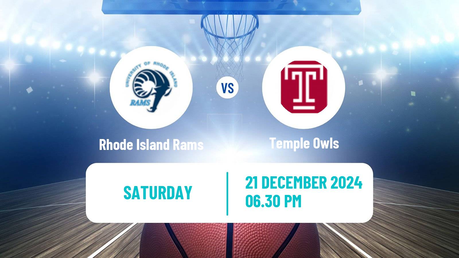 Basketball NCAA College Basketball Rhode Island Rams - Temple Owls