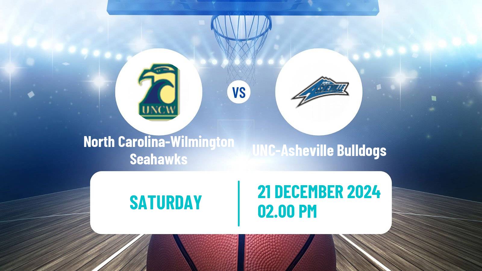 Basketball NCAA College Basketball North Carolina-Wilmington Seahawks - UNC-Asheville Bulldogs