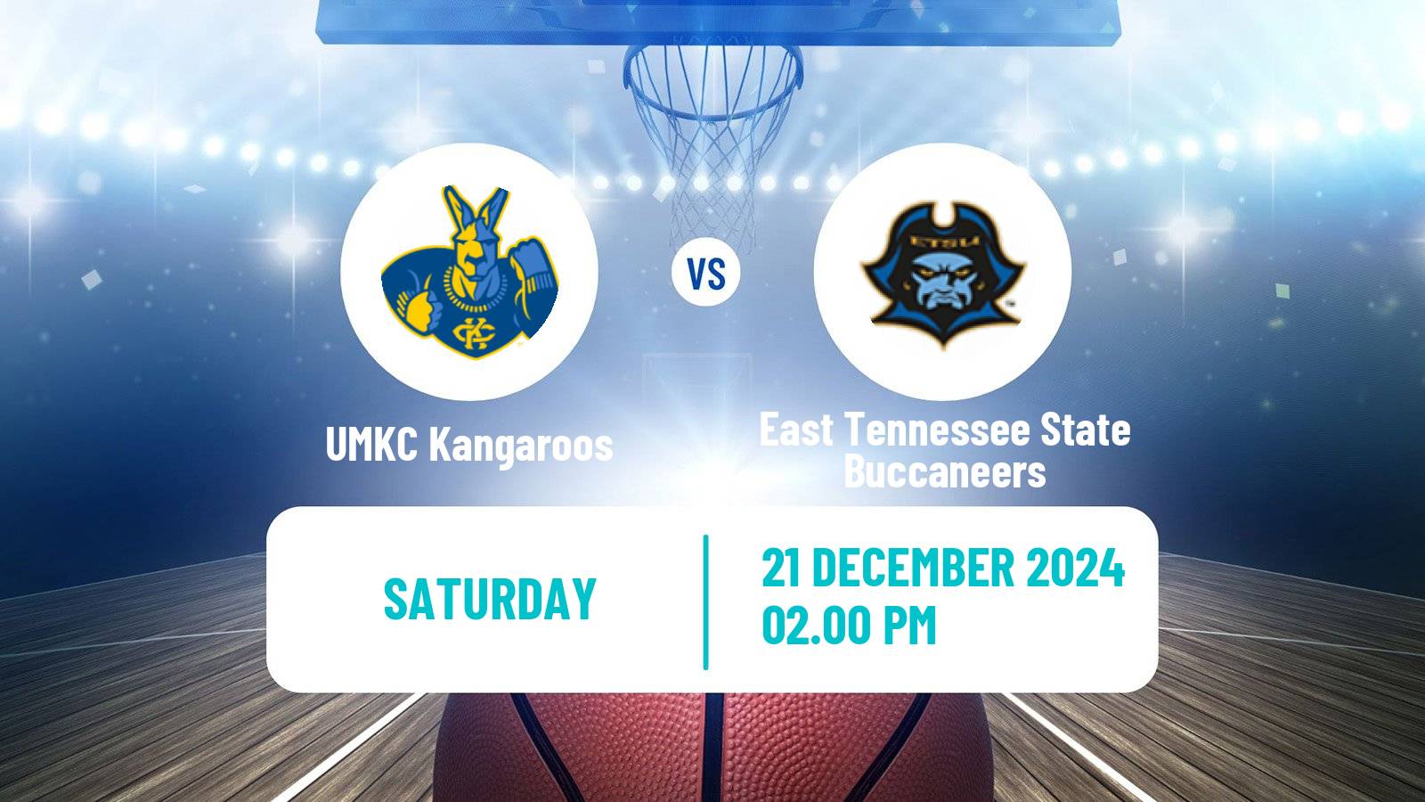 Basketball NCAA College Basketball UMKC Kangaroos - East Tennessee State Buccaneers